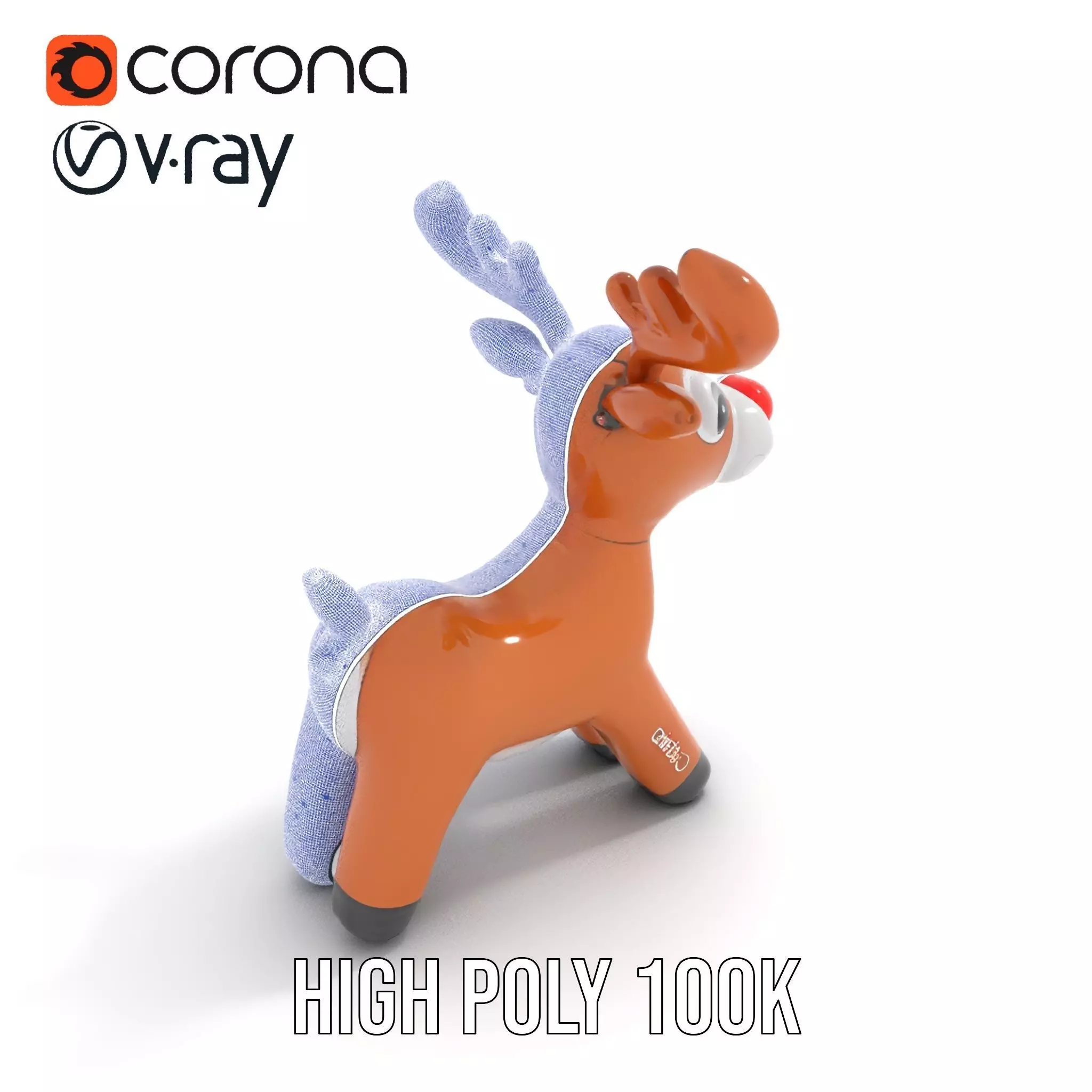 Rudolf Inflatable Reindeer model pack Low-poly 3D model_33