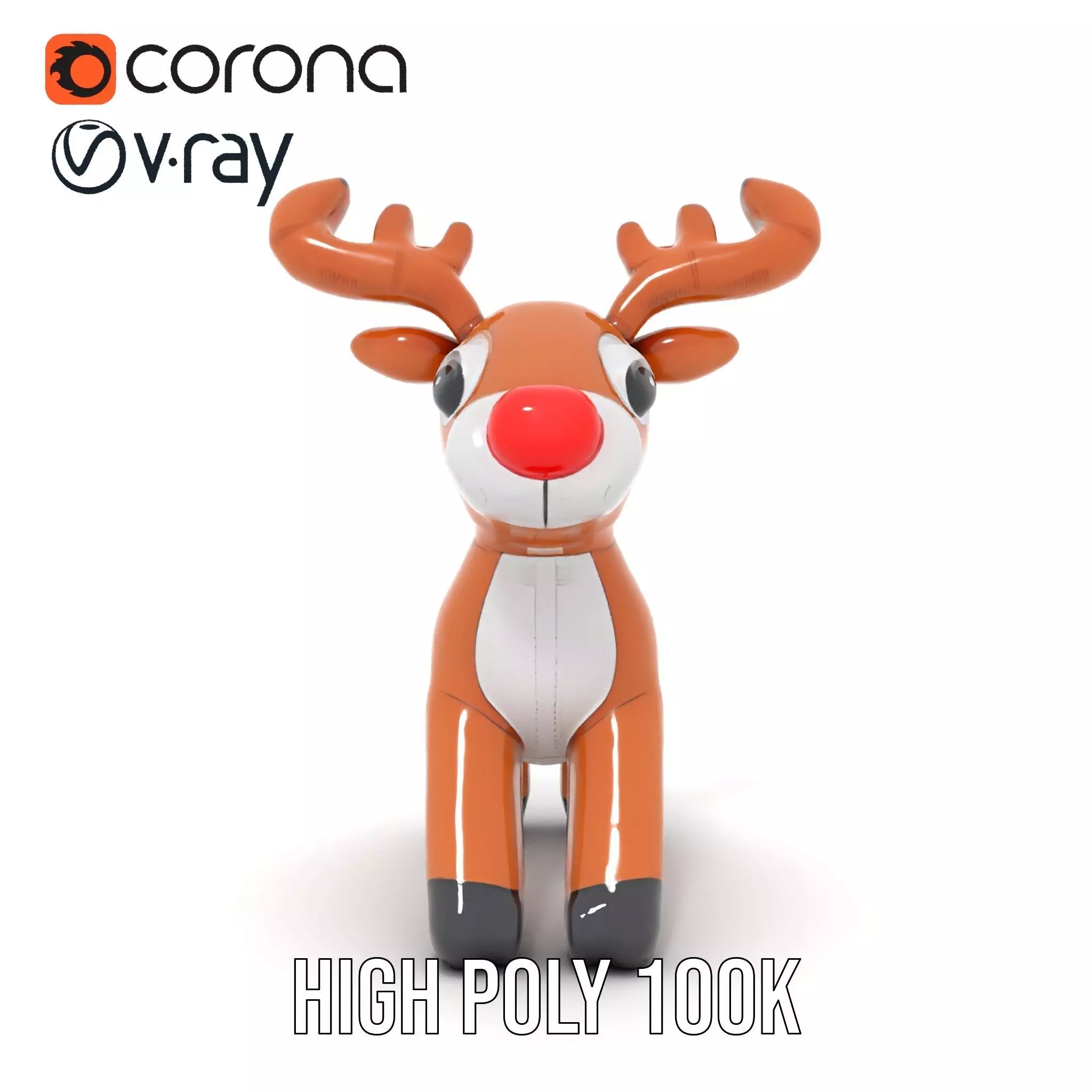 Rudolf Inflatable Reindeer model pack Low-poly 3D model_26