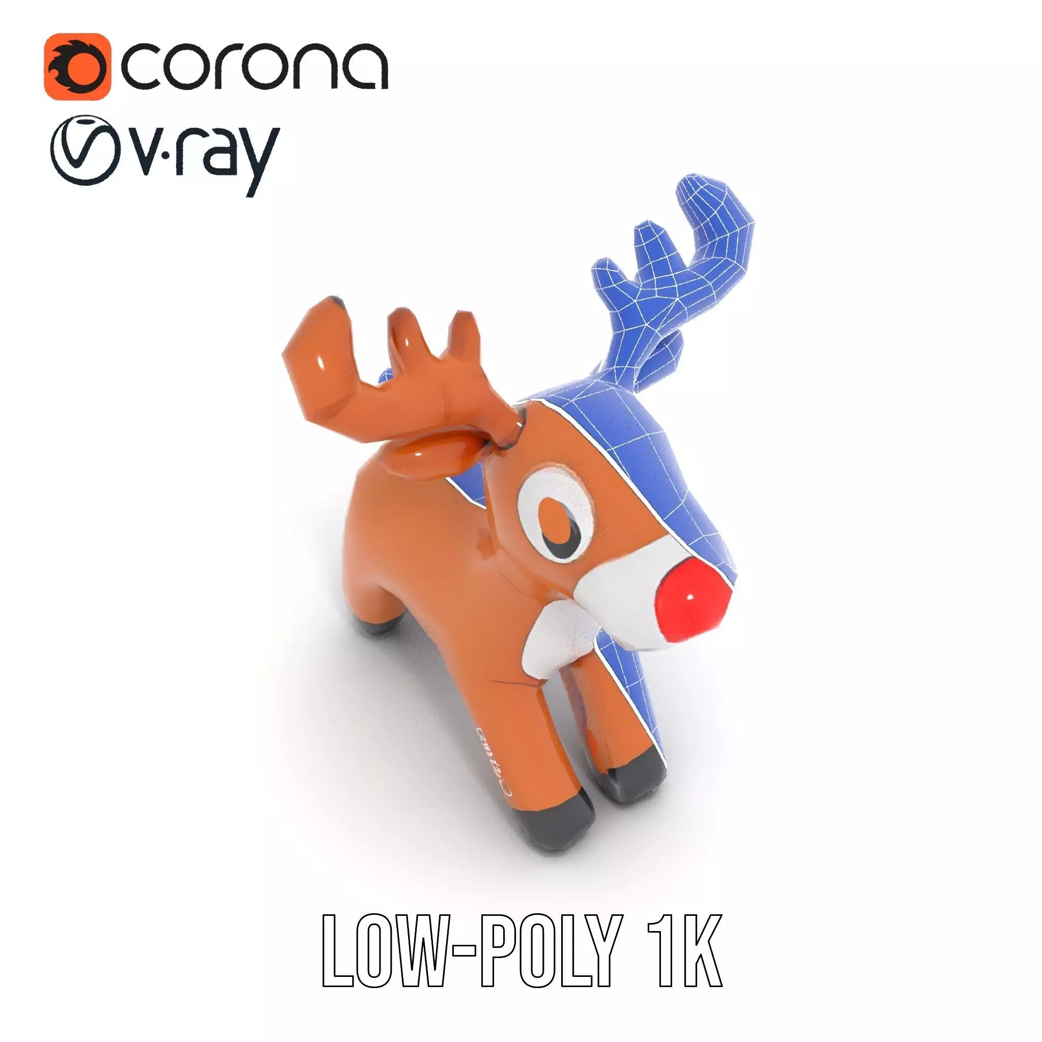 Rudolf Inflatable Reindeer model pack Low-poly 3D model_18