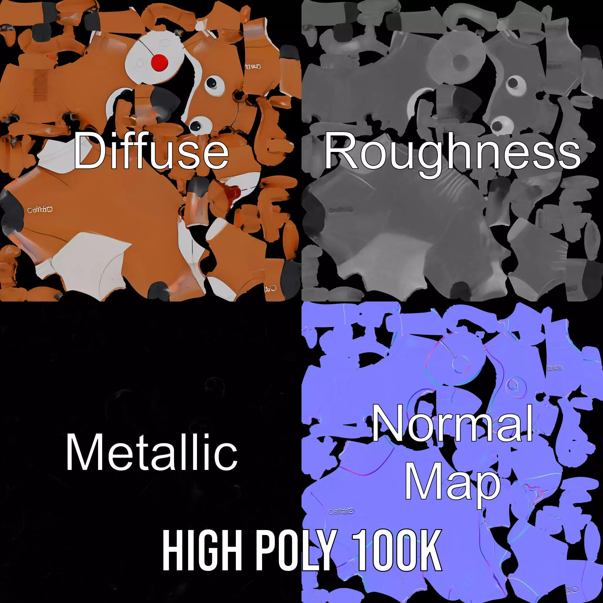 Rudolf Inflatable Reindeer model pack Low-poly 3D model_4