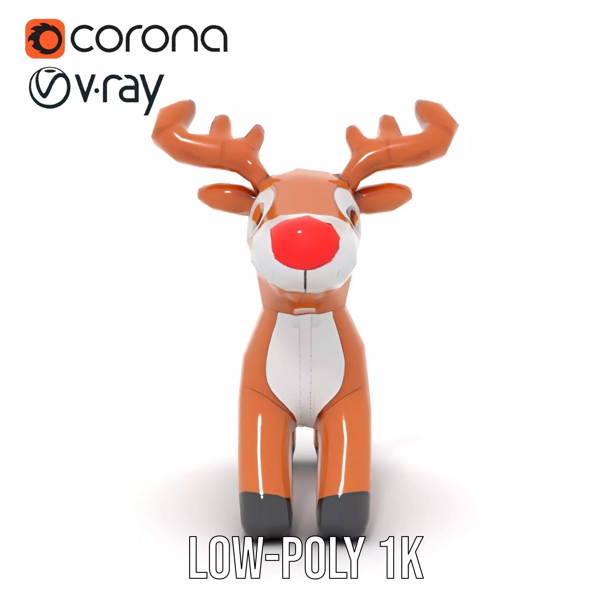Rudolf Inflatable Reindeer model pack Low-poly 3D model_23