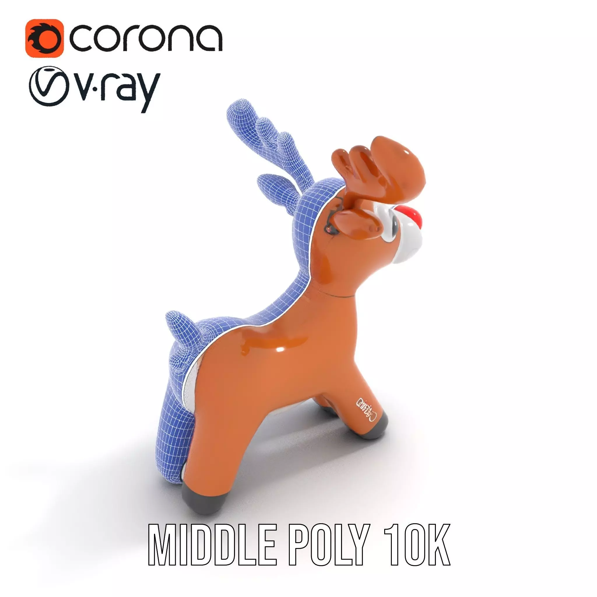 Rudolf Inflatable Reindeer model pack Low-poly 3D model_22
