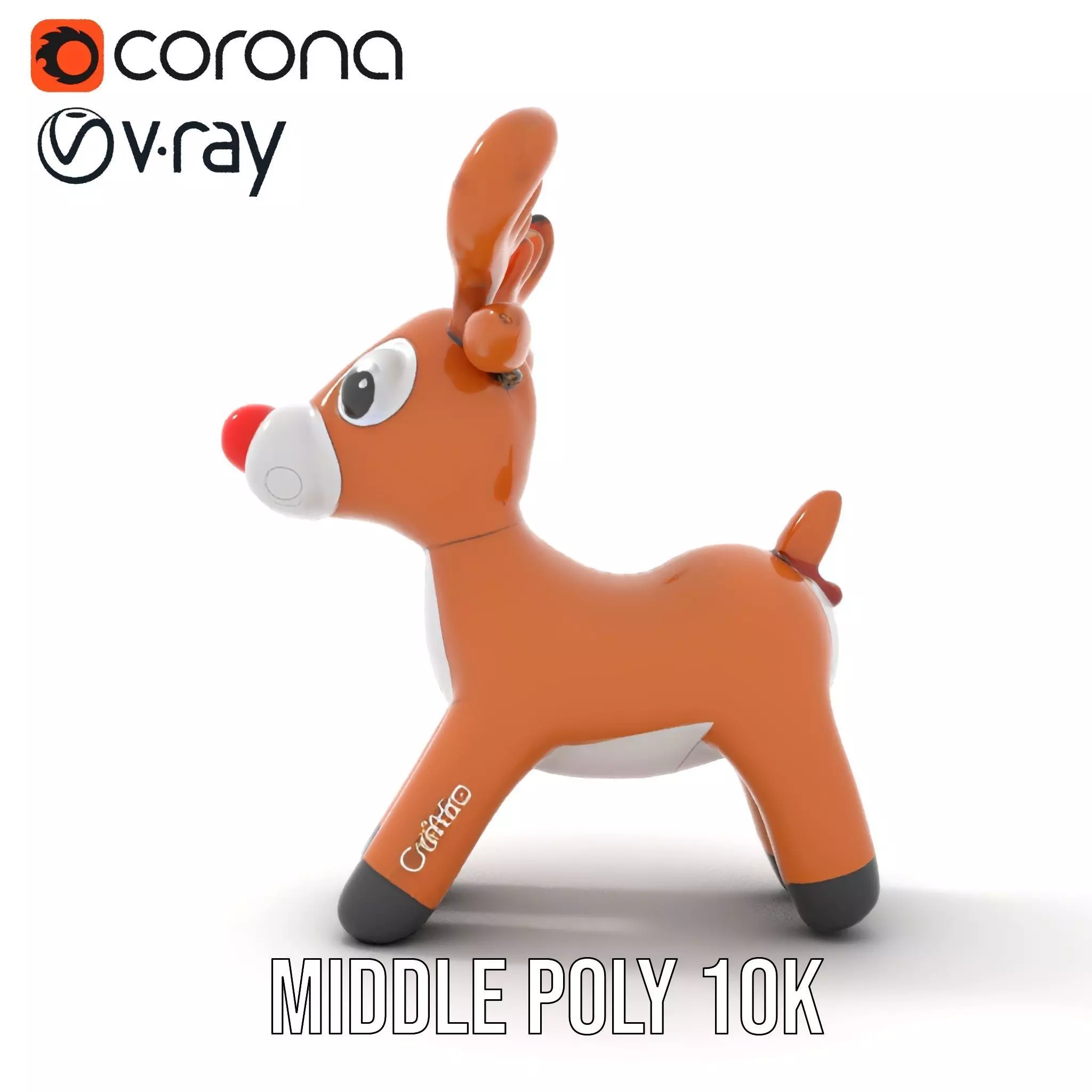 Rudolf Inflatable Reindeer model pack Low-poly 3D model_17
