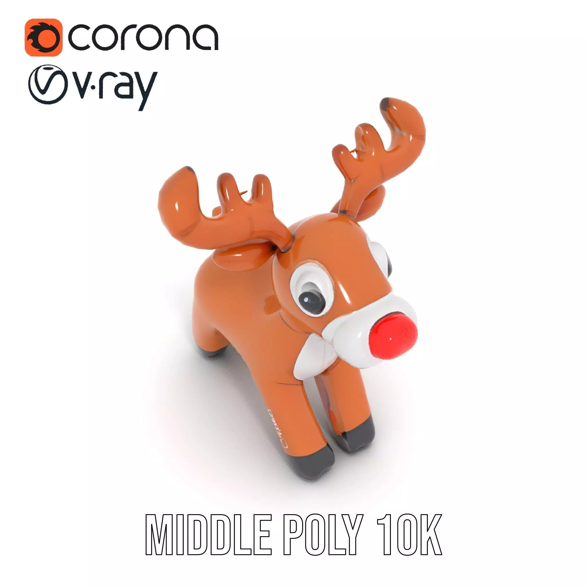 Rudolf Inflatable Reindeer model pack Low-poly 3D model_19