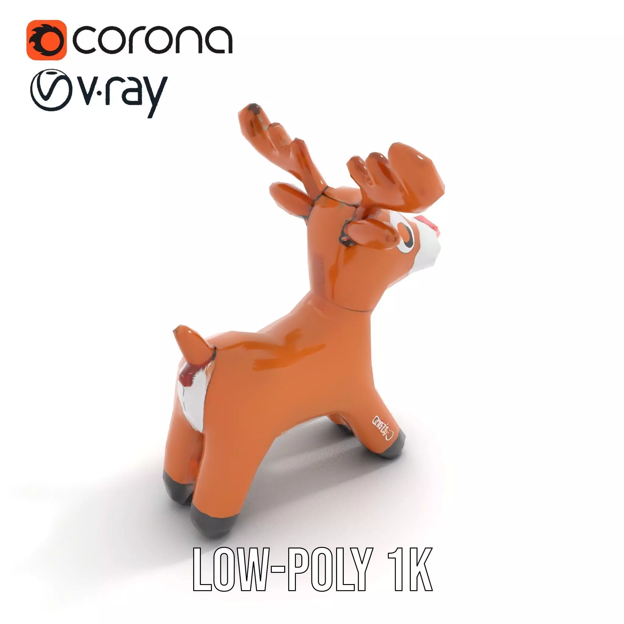 Rudolf Inflatable Reindeer model pack Low-poly 3D model_8