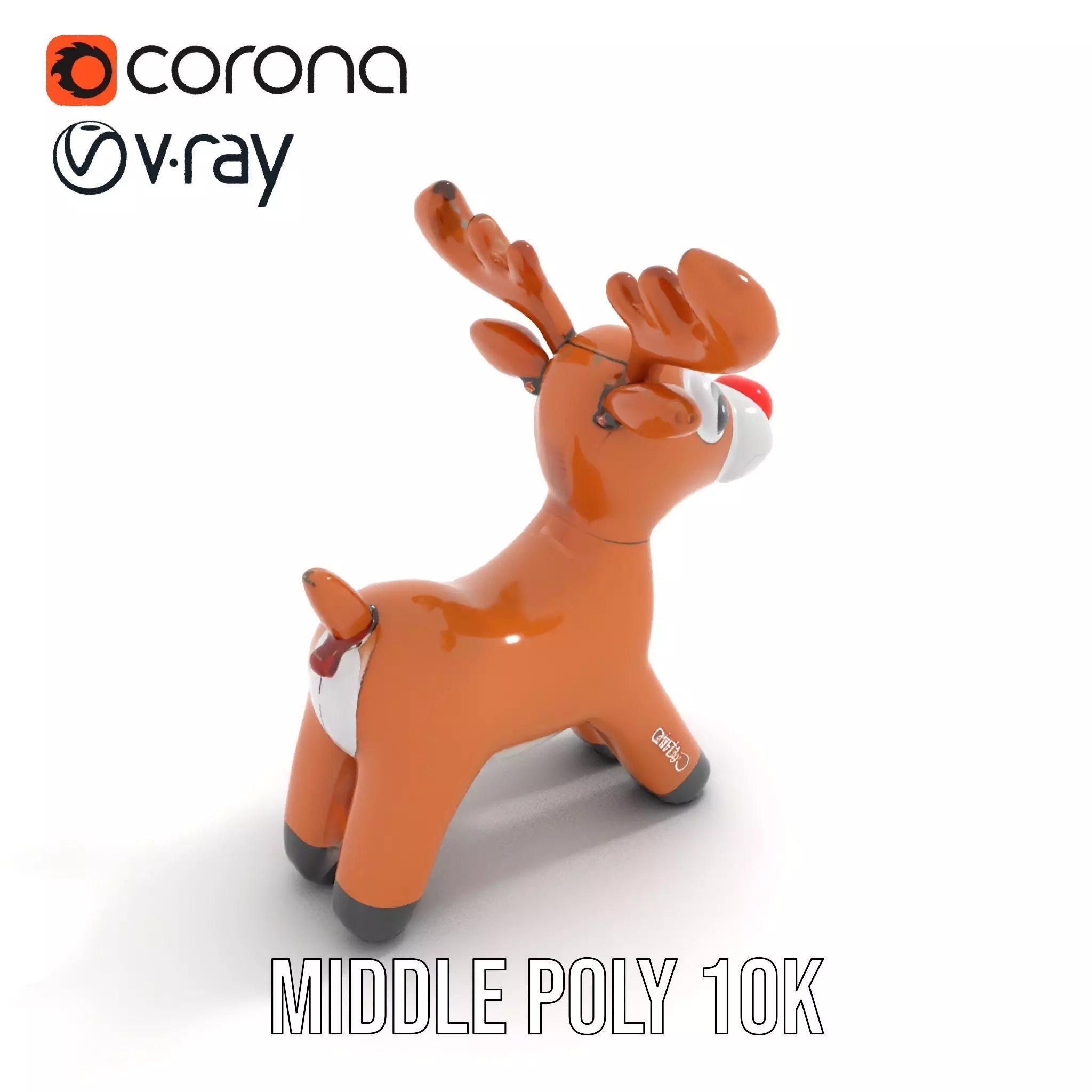 Rudolf Inflatable Reindeer model pack Low-poly 3D model_12