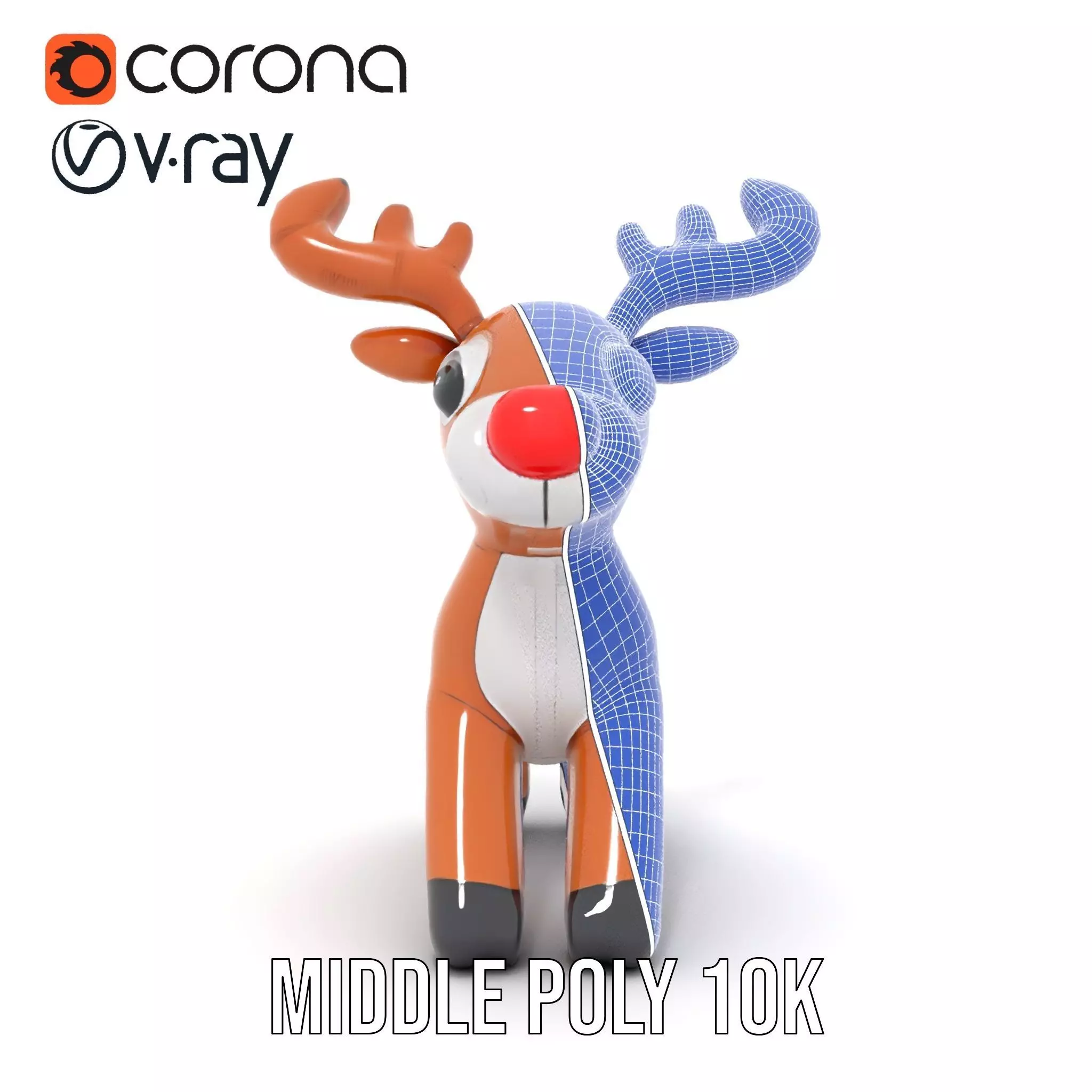 Rudolf Inflatable Reindeer model pack Low-poly 3D model_30