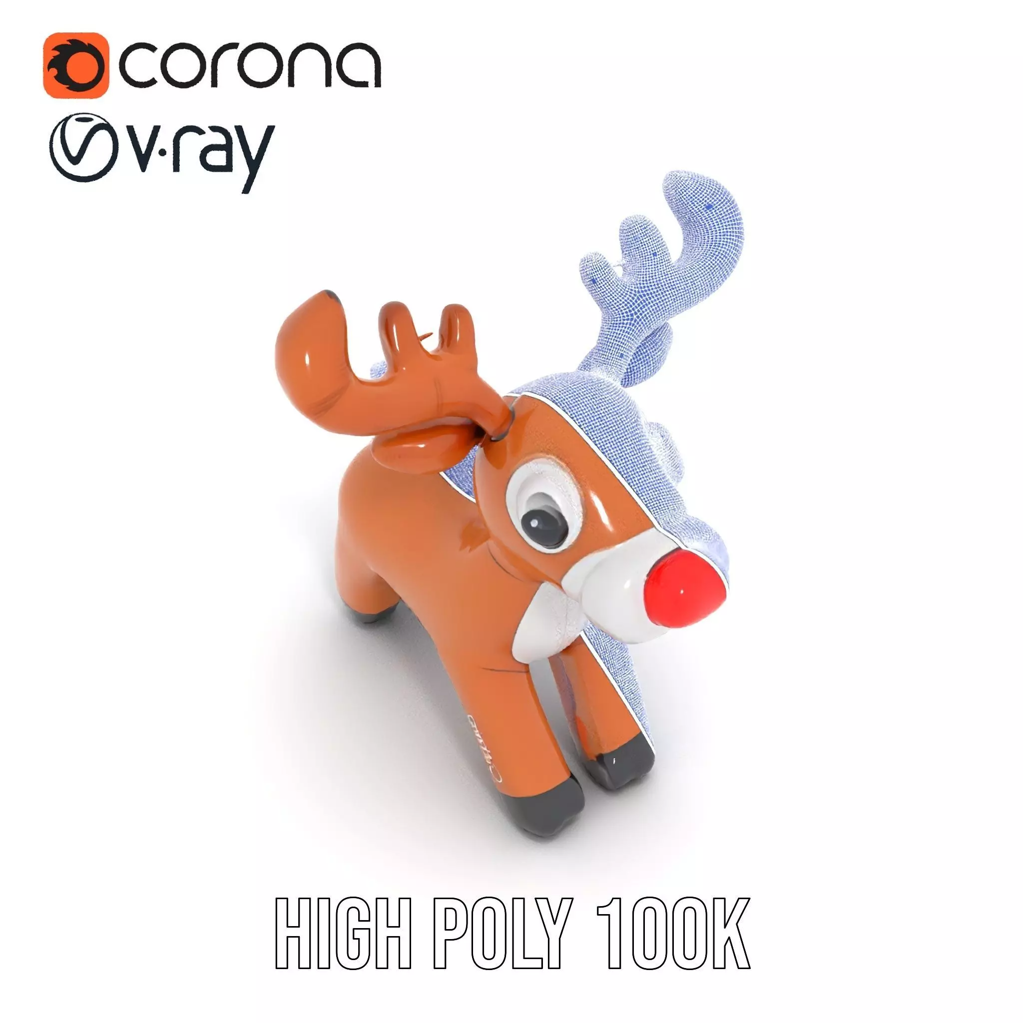 Rudolf Inflatable Reindeer model pack Low-poly 3D model_32