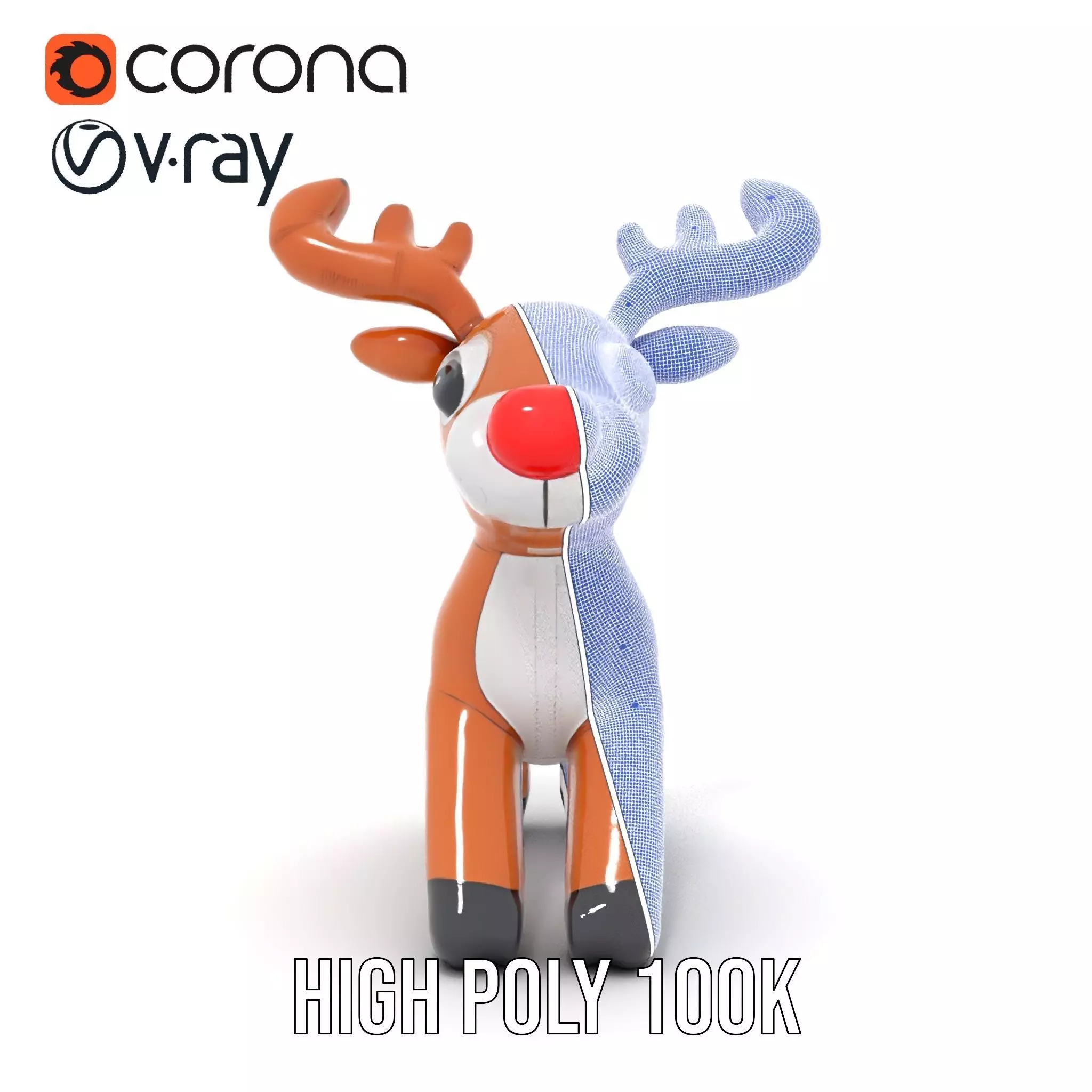 Rudolf Inflatable Reindeer model pack Low-poly 3D model_34