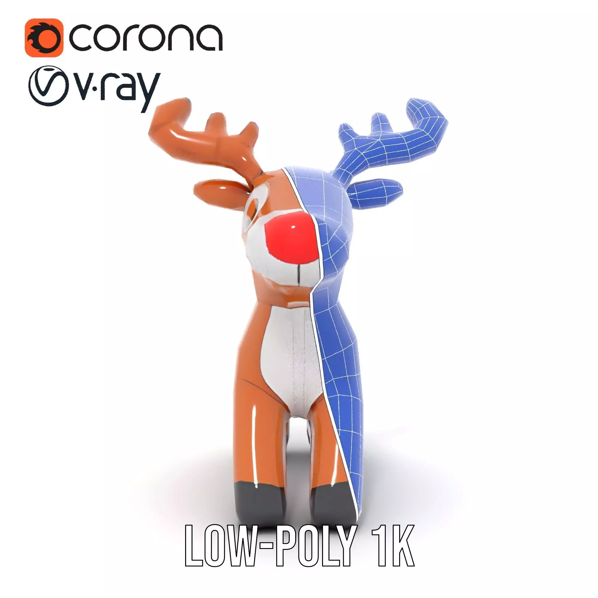 Rudolf Inflatable Reindeer model pack Low-poly 3D model_13