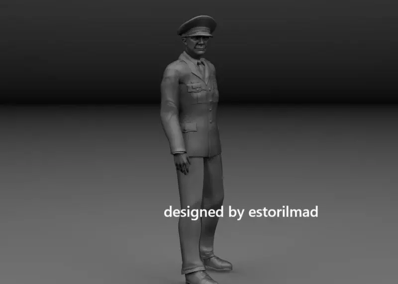 WW2 COMMANDER EISENHOWER FRONT EUROPE 3D print model_2