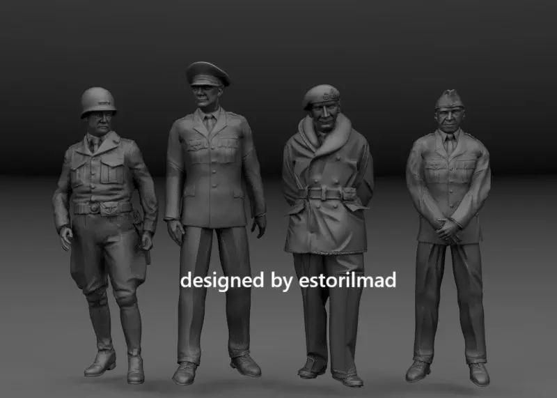 WW2 ALLIED GENERAL STAFF EUROPEAN FRONT 3D print model_0