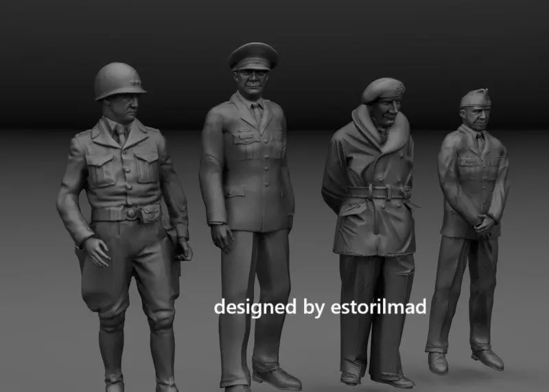 WW2 ALLIED GENERAL STAFF EUROPEAN FRONT 3D print model_1