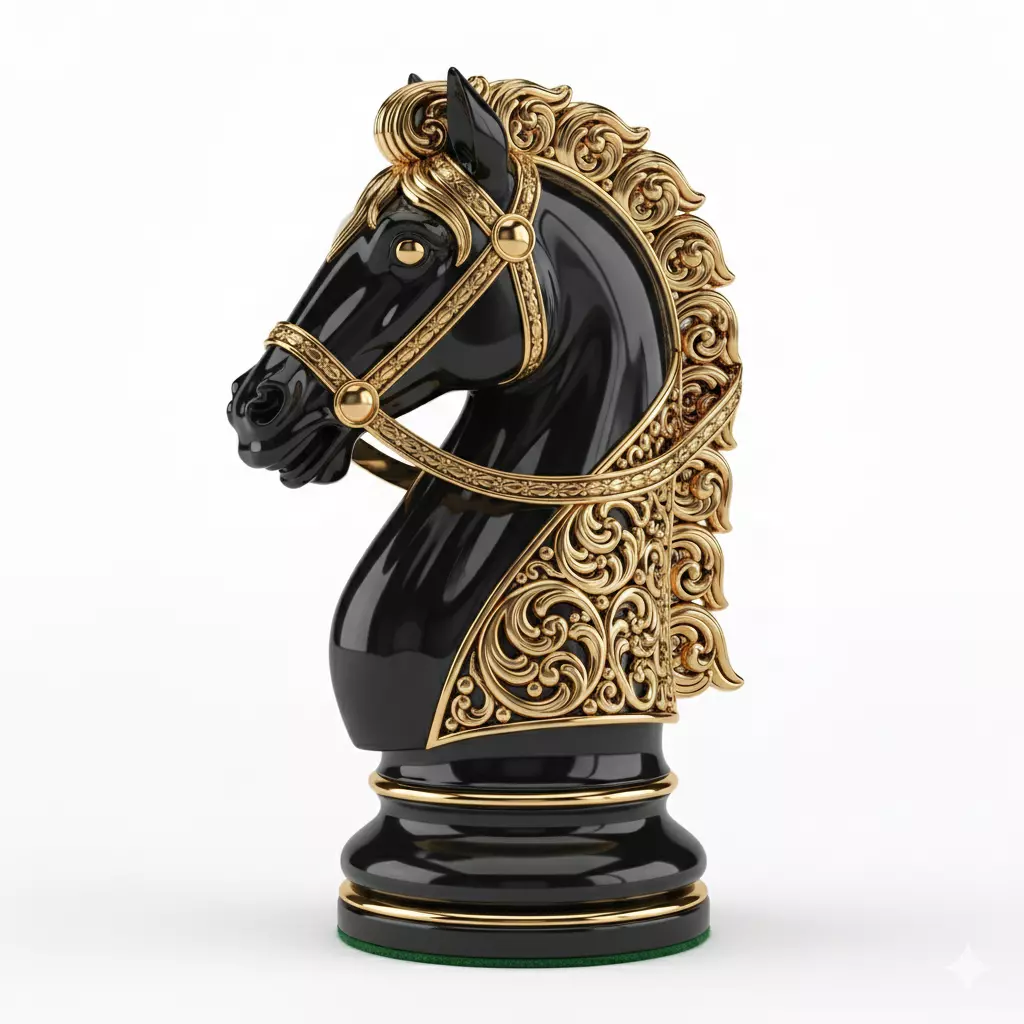 Elegant Knight Chess Piece 3D print model