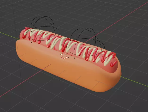 hot dog cushion Low-poly 3D model_0