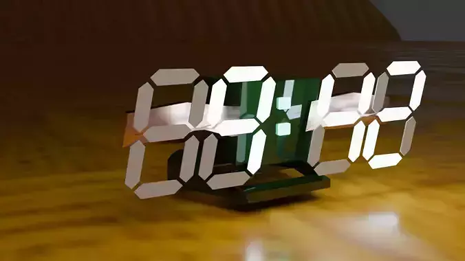 Digital LED Clock Low Poly 3D Model Low-poly 3D model