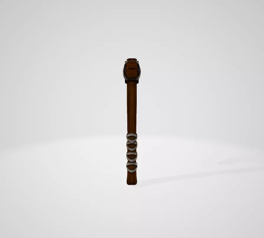 Viking axe Low-poly 3D model_1