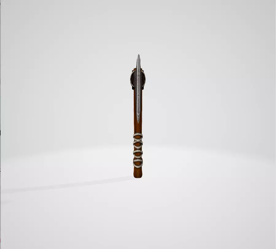Viking axe Low-poly 3D model_4