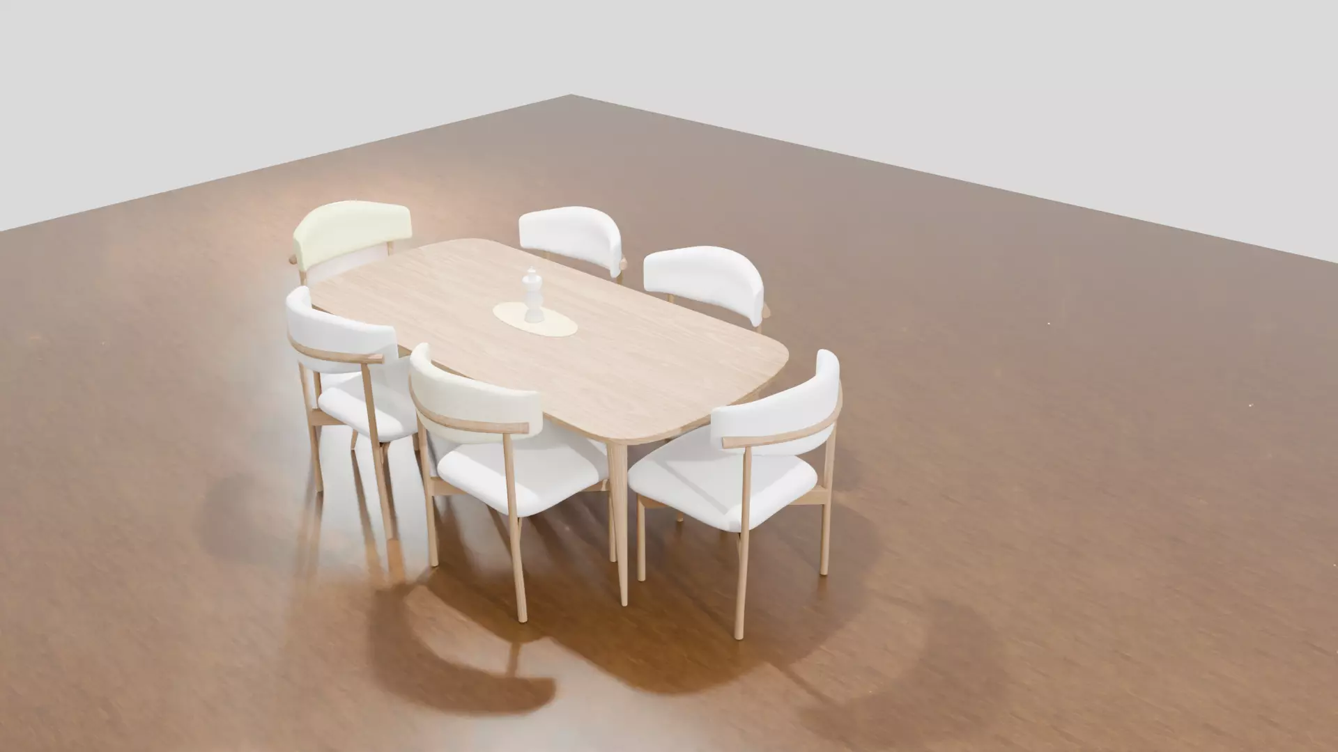 Dining Table Chairs Low-poly 3D model_12
