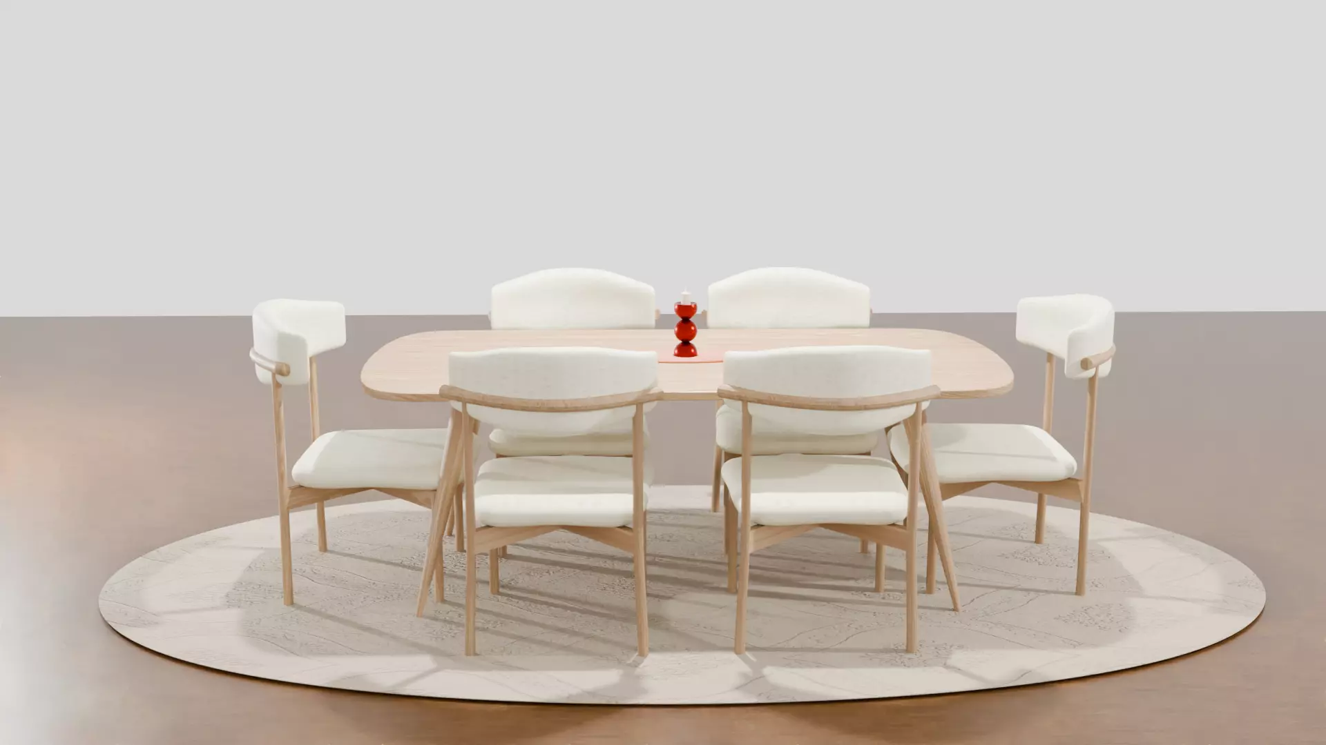 Dining Table Chairs Low-poly 3D model_10