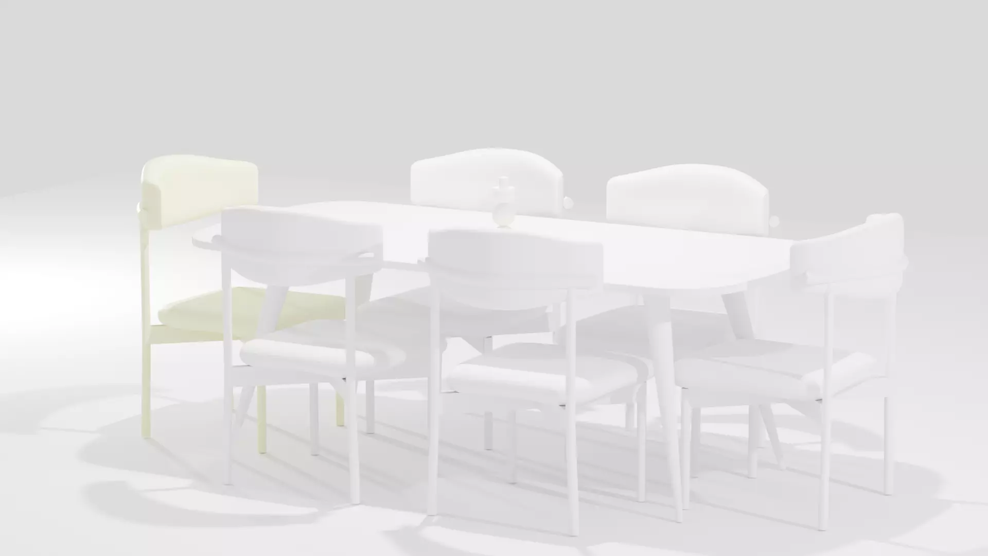 Dining Table Chairs Low-poly 3D model_5