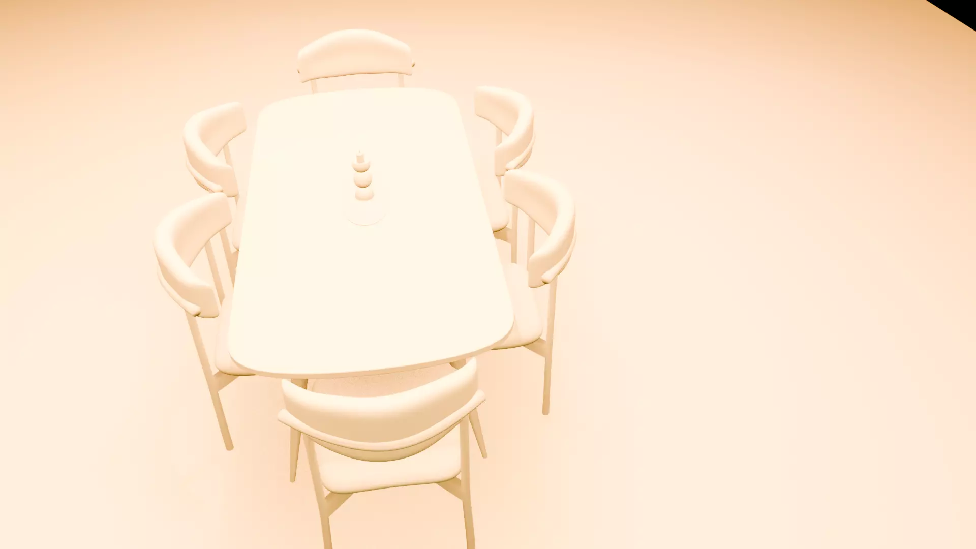 Dining Table Chairs Low-poly 3D model_17