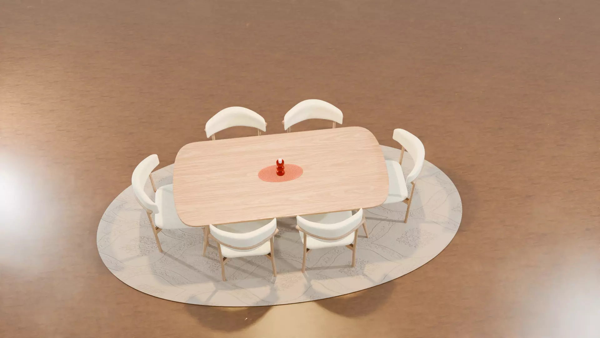 Dining Table Chairs Low-poly 3D model_18