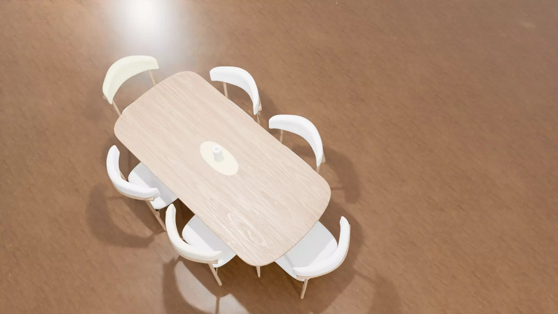 Dining Table Chairs Low-poly 3D model_7