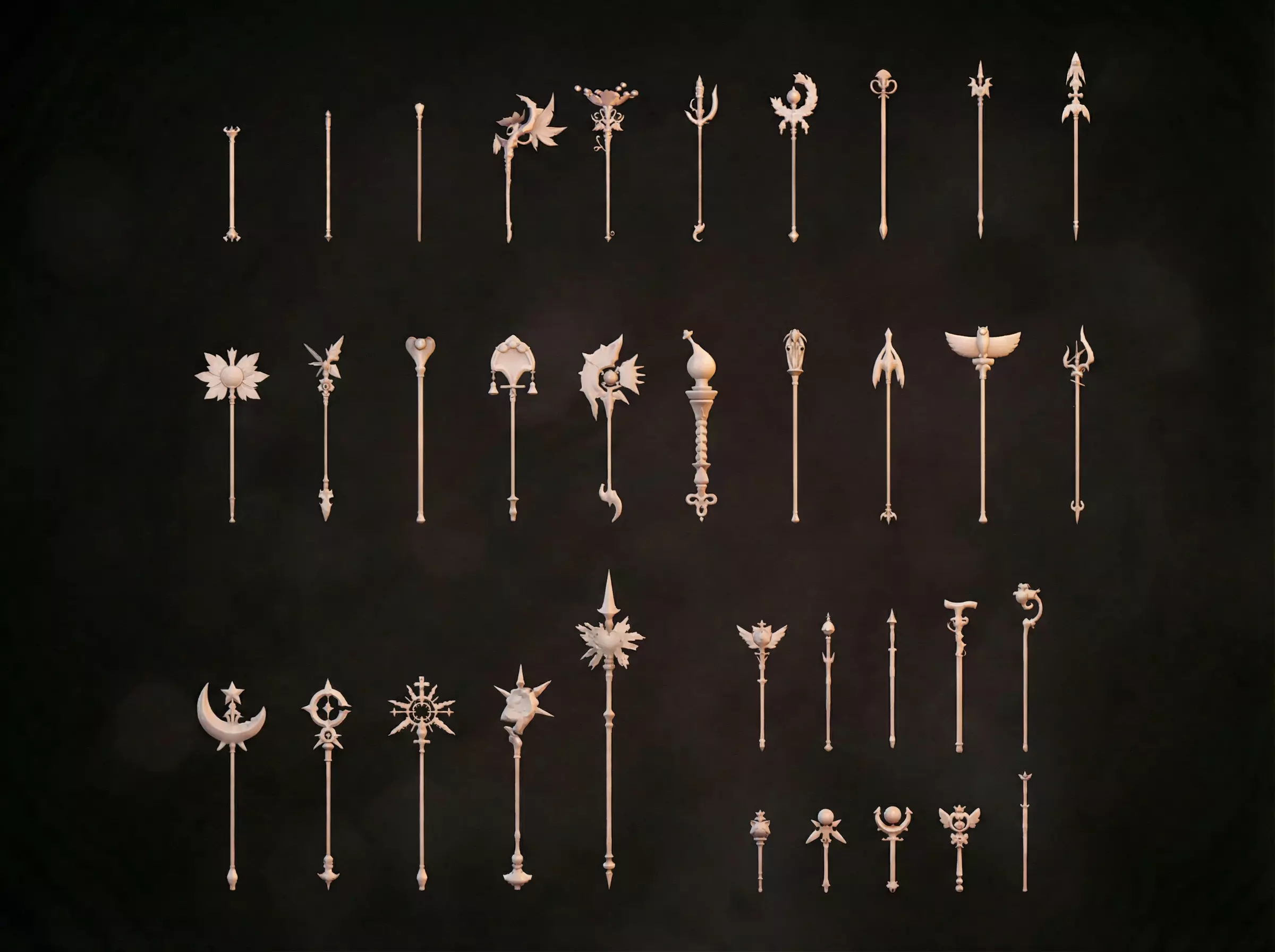 35 staff base mash anime stylised Low-poly 3D model