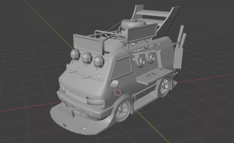 Stylized Turbo Drift Van Cyberpunk Vehicle Game Ready FBX 3D model_3