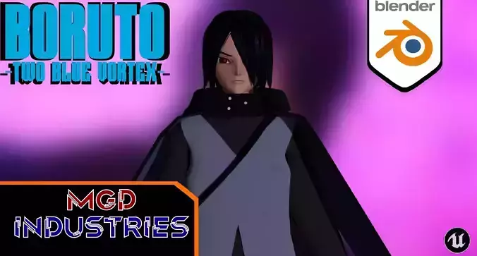 Sasuke Uchiha Low-poly 3D model