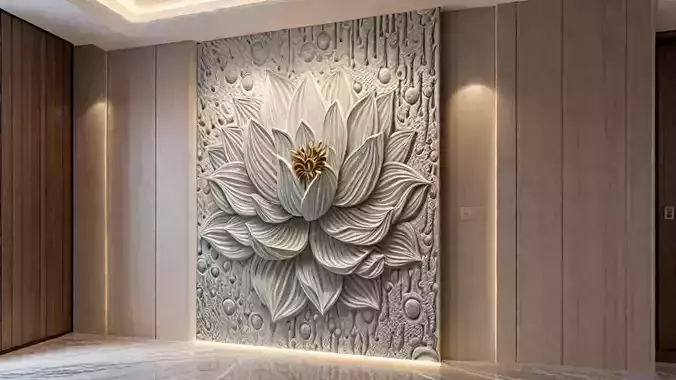 Modern Relief Wall Mural Decor CNC 3D Print 08