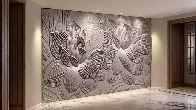 Modern Relief Wall Mural Decor CNC 3D Print 09