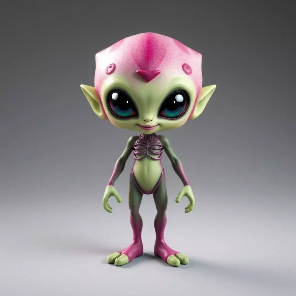 Highly Detailed Alien 3D Model Animation and 3D Printing Low-poly 3D model_0