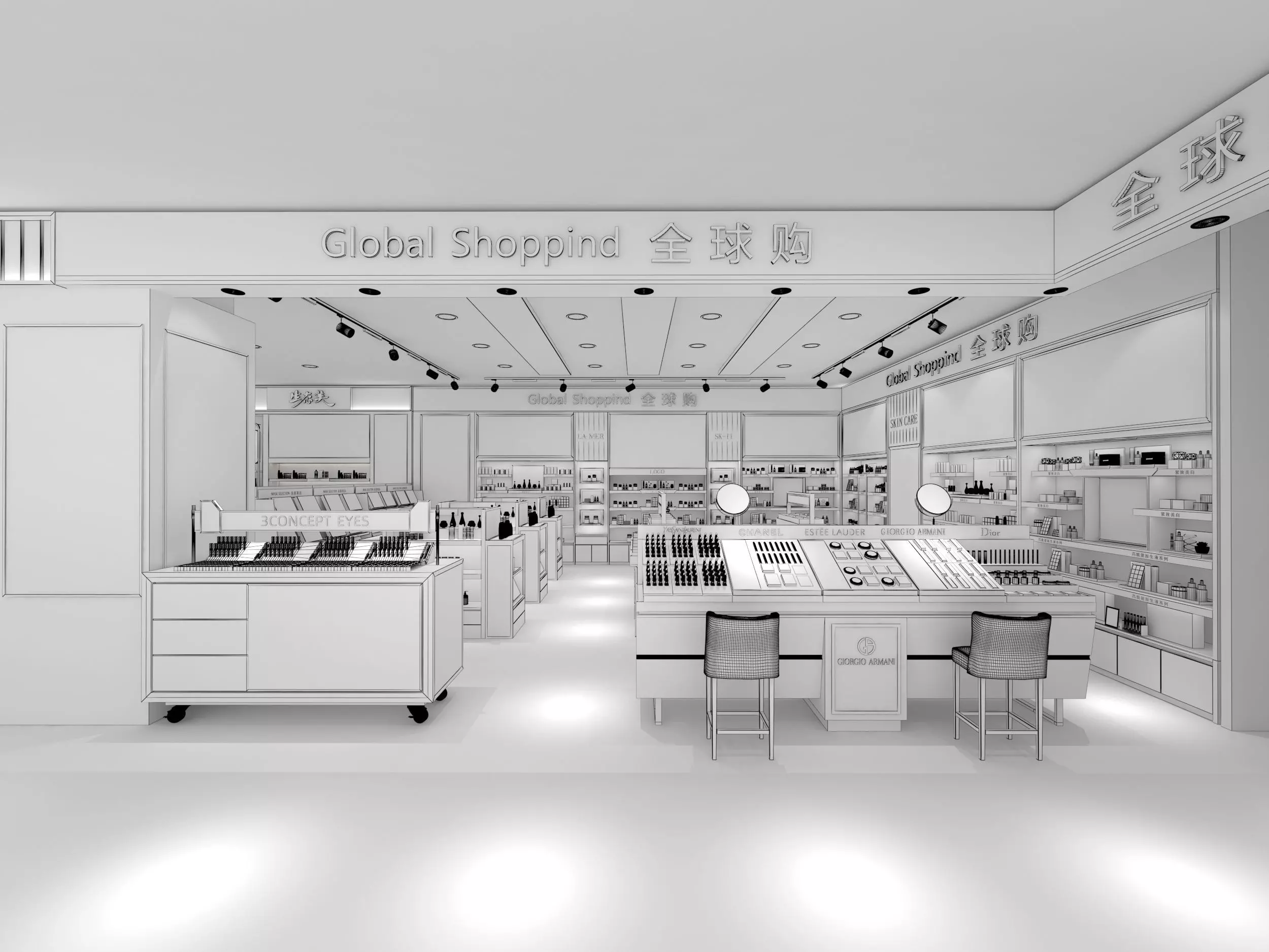 Cosmetics Store Low-poly 3D model_5
