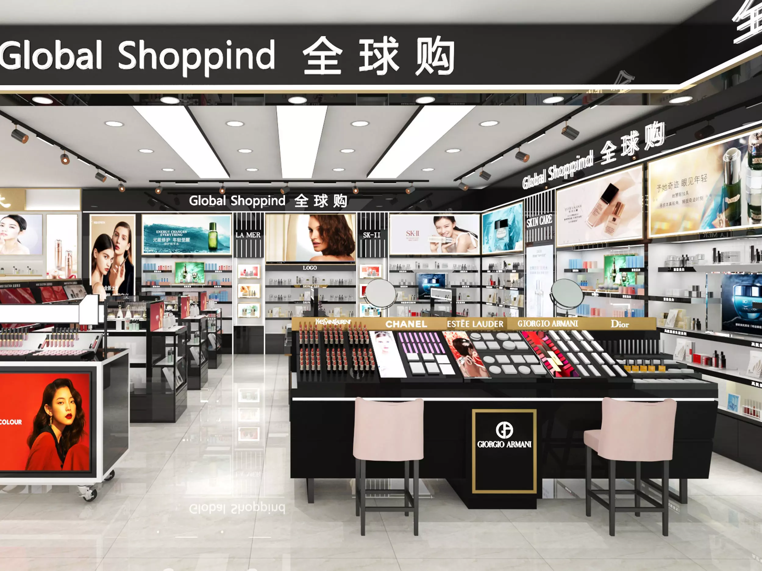 Cosmetics Store Low-poly 3D model_4