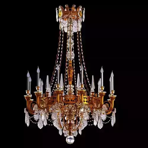 Big antique classic chandelier in brass finish