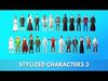 Stylized Cartoon Character Pack 3 Game Ready Rigged NPCs Low-poly 3D model_1