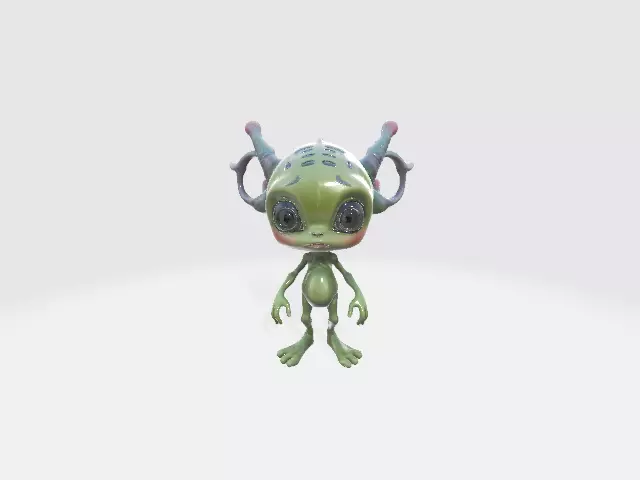 Alien 3D Model Game-Ready PBR Textured Rigged 3D Printable Low-poly 3D model_3