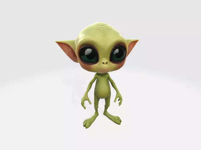  Alien Creature 3D Model Rigged Game Ready PBR Printable Low-poly 3D model_1
