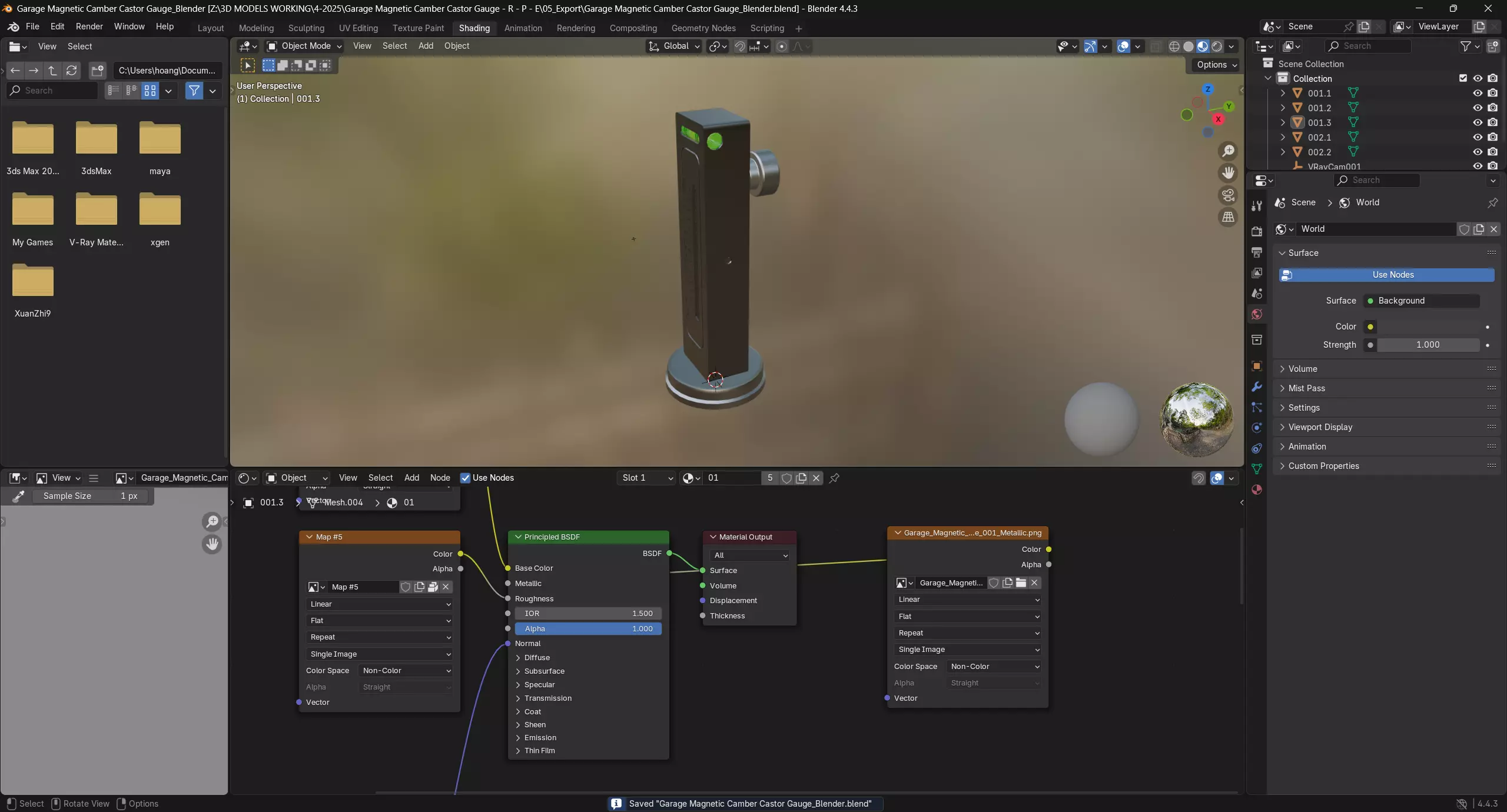 Garage Magnetic Camber Castor Gauge 3D model_10