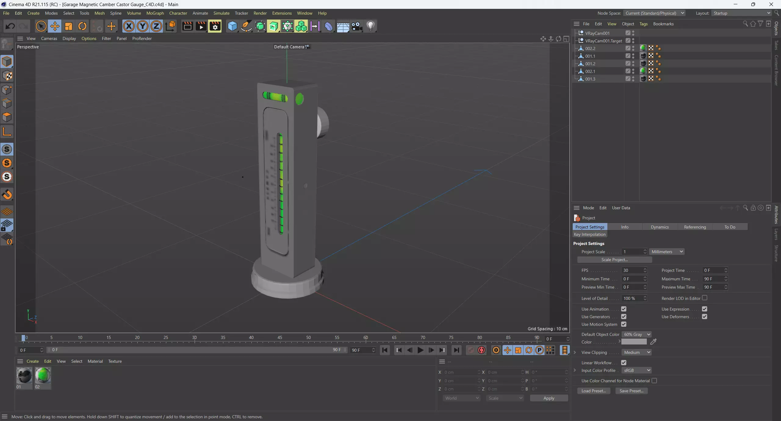 Garage Magnetic Camber Castor Gauge 3D model_12