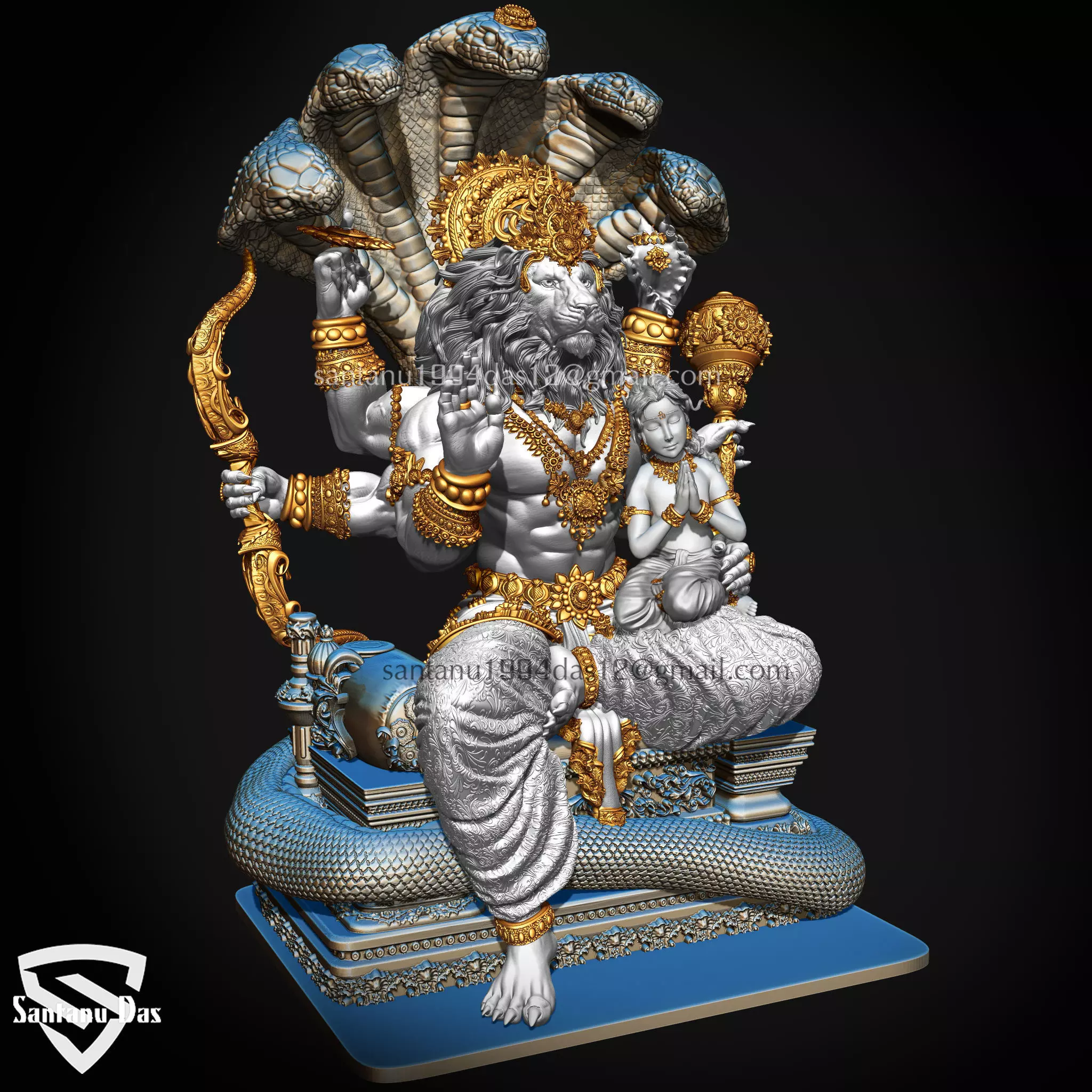 Narasimha and Prahlad 3d print idol 3D print model_2