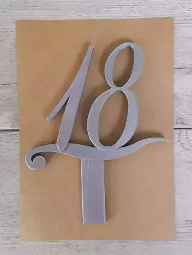 Number 18 cake topper