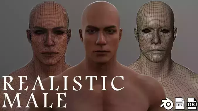 Realistic 3D Male Character Model Fully Rigged