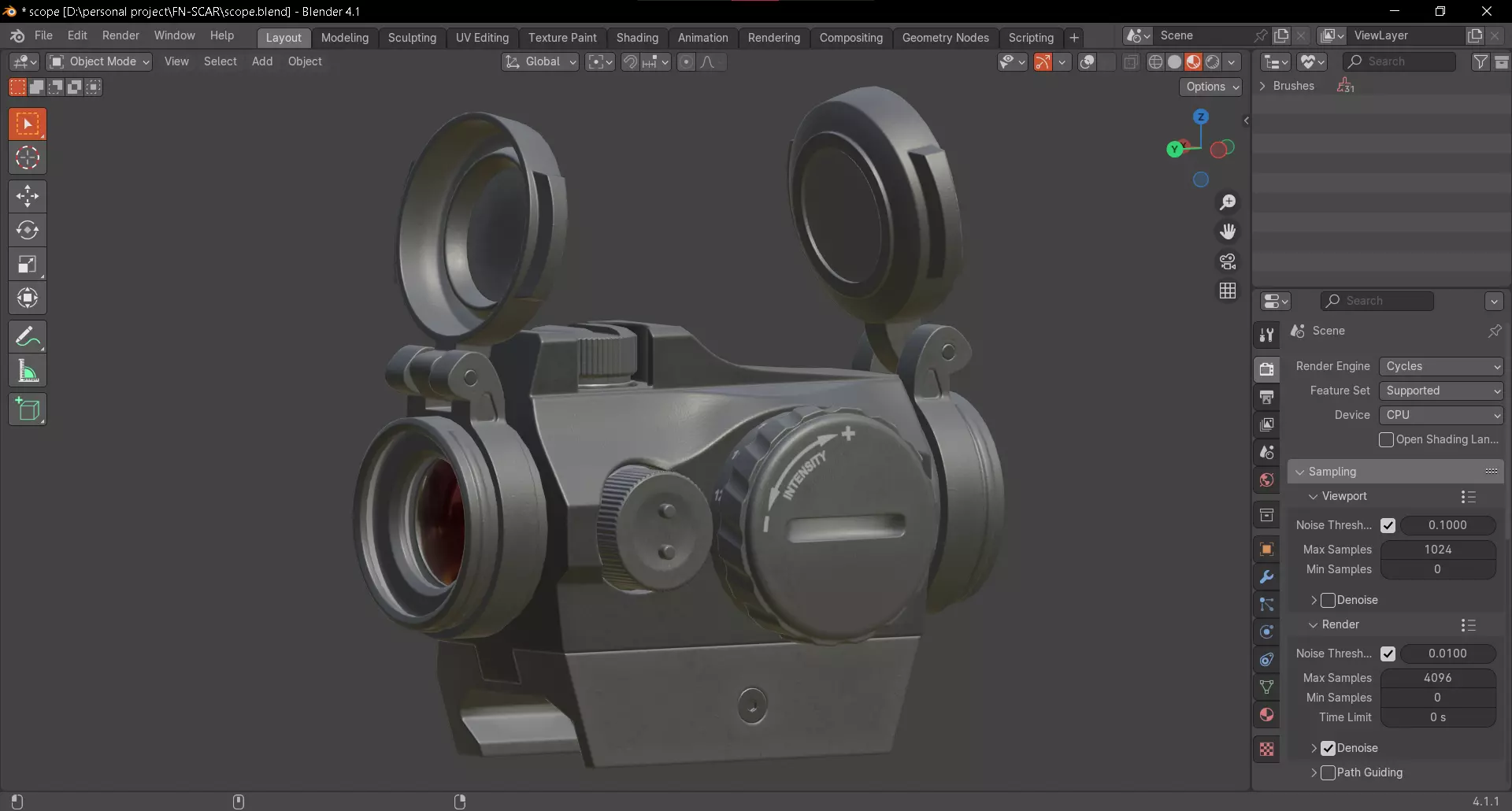 AIMPOINT Micor H-2 MOA Low-poly 3D model_6
