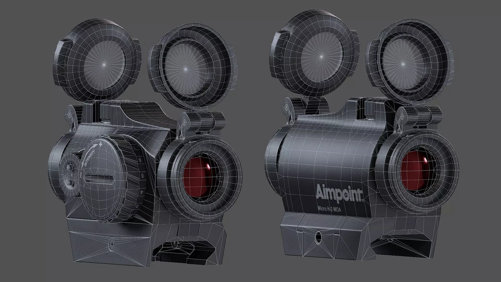 AIMPOINT Micor H-2 MOA Low-poly 3D model_3