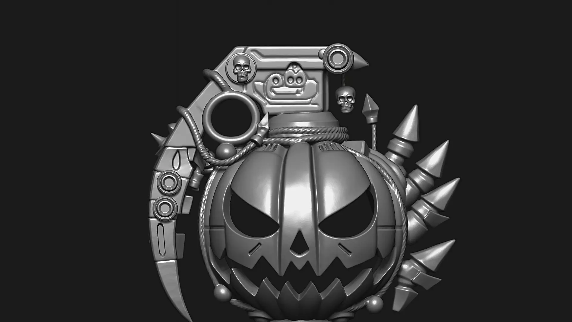 Halloween Grenade Pumpkin  Spooky Decor 3D print model_12