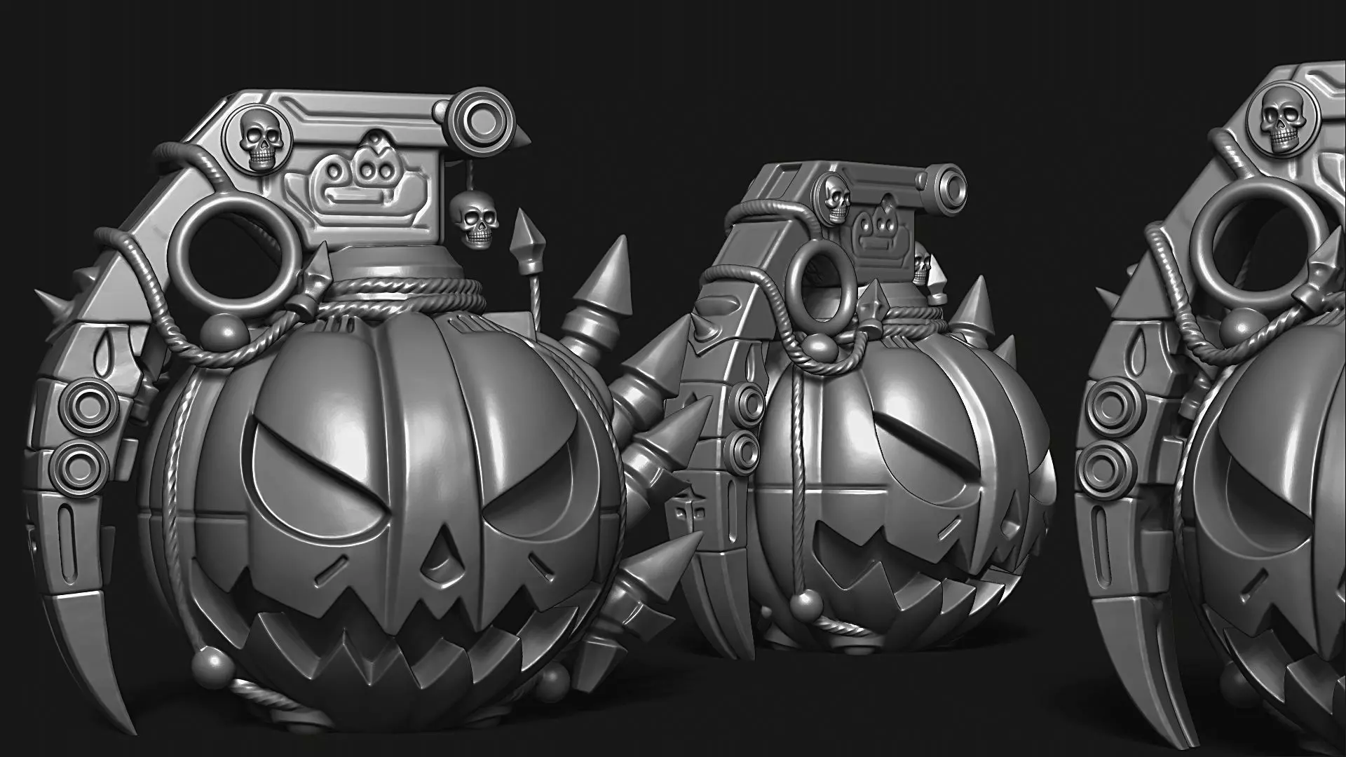 Halloween Grenade Pumpkin  Spooky Decor 3D print model_2