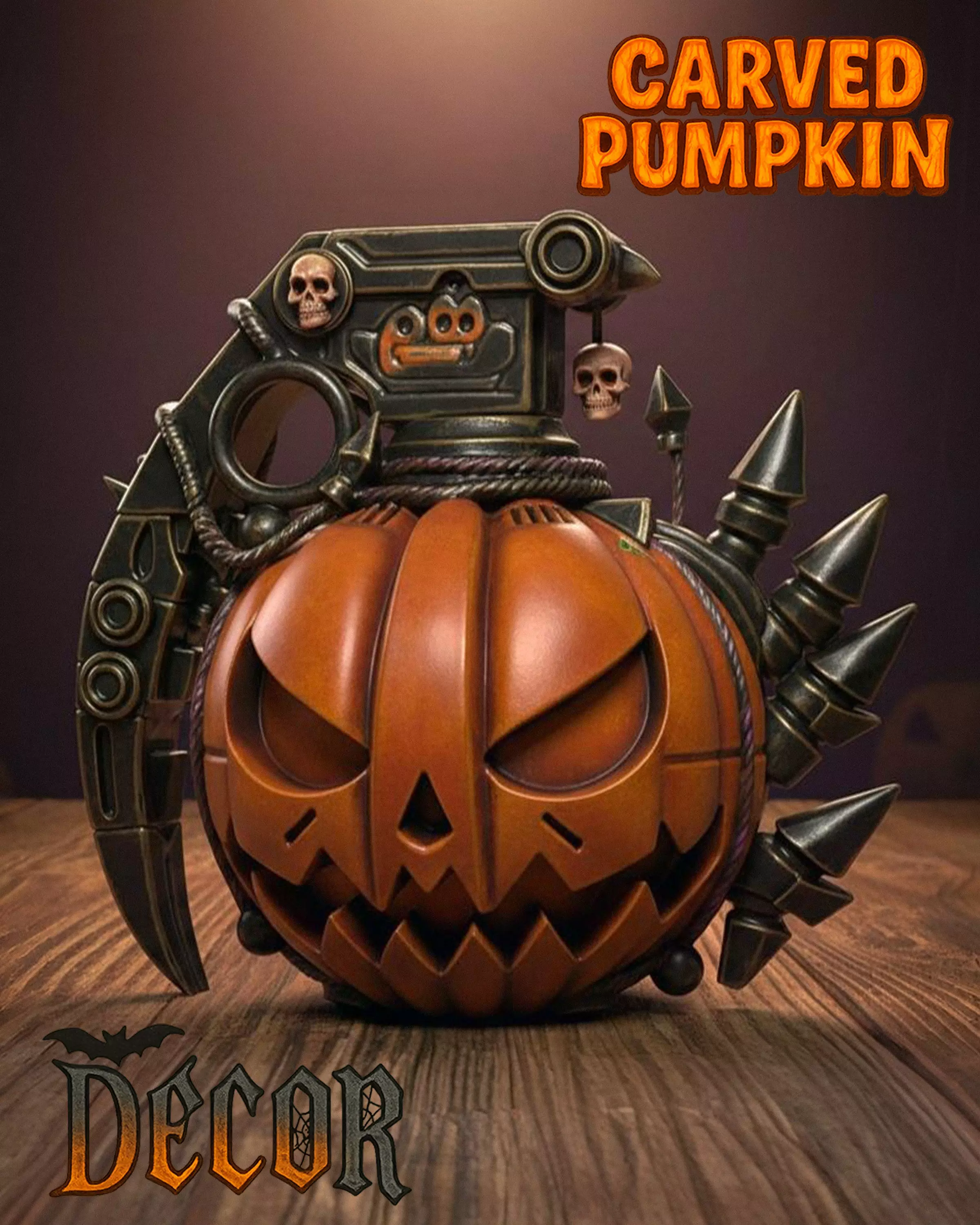 Halloween Grenade Pumpkin  Spooky Decor 3D print model_8